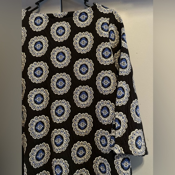 LOFT Black and White Long Sleeve A-line Dress (Size M) - Picture 10 of 11